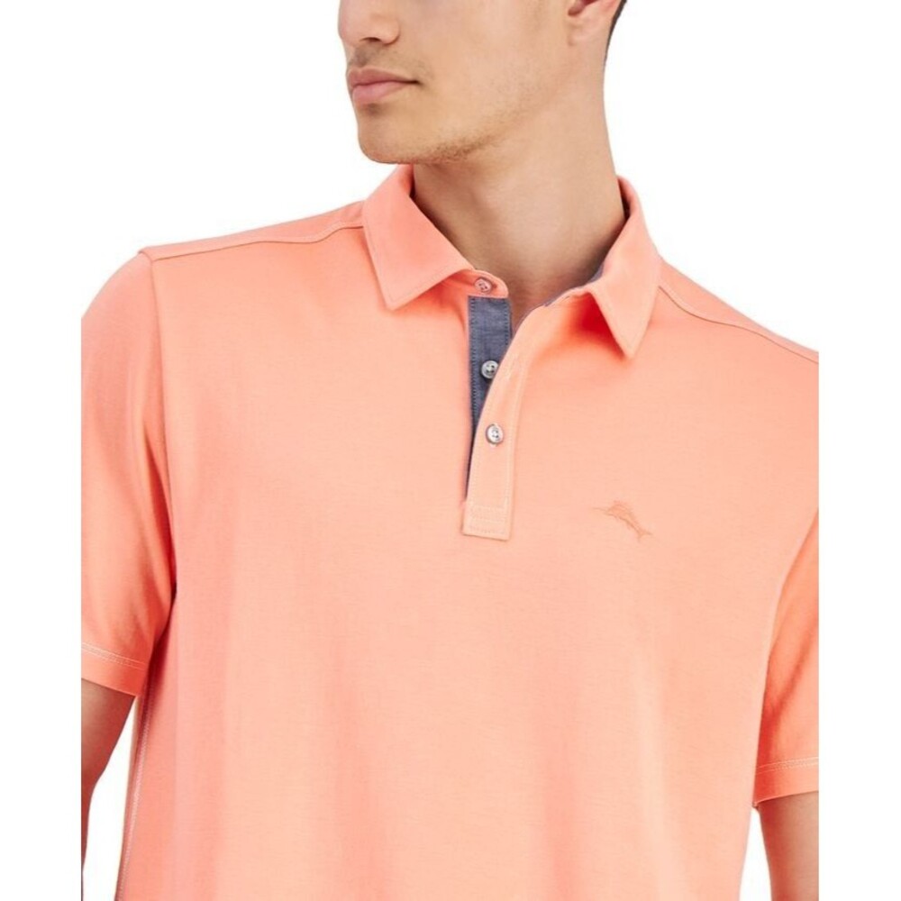 Tommy Bahama Men's Kohala Peak Soft Fabric Short-Sleeve Polo Shirt Peach XXL - Picture 2 of 6